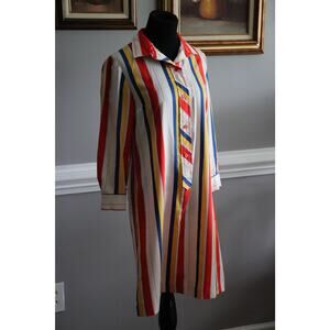 Vintage Multi-Striped Shirt Dress